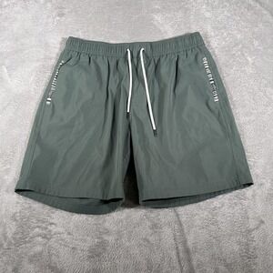 WOWIE Sapien Shorts Mens Large Green 7" Lightweight Elastic Waist Hawaii Casual